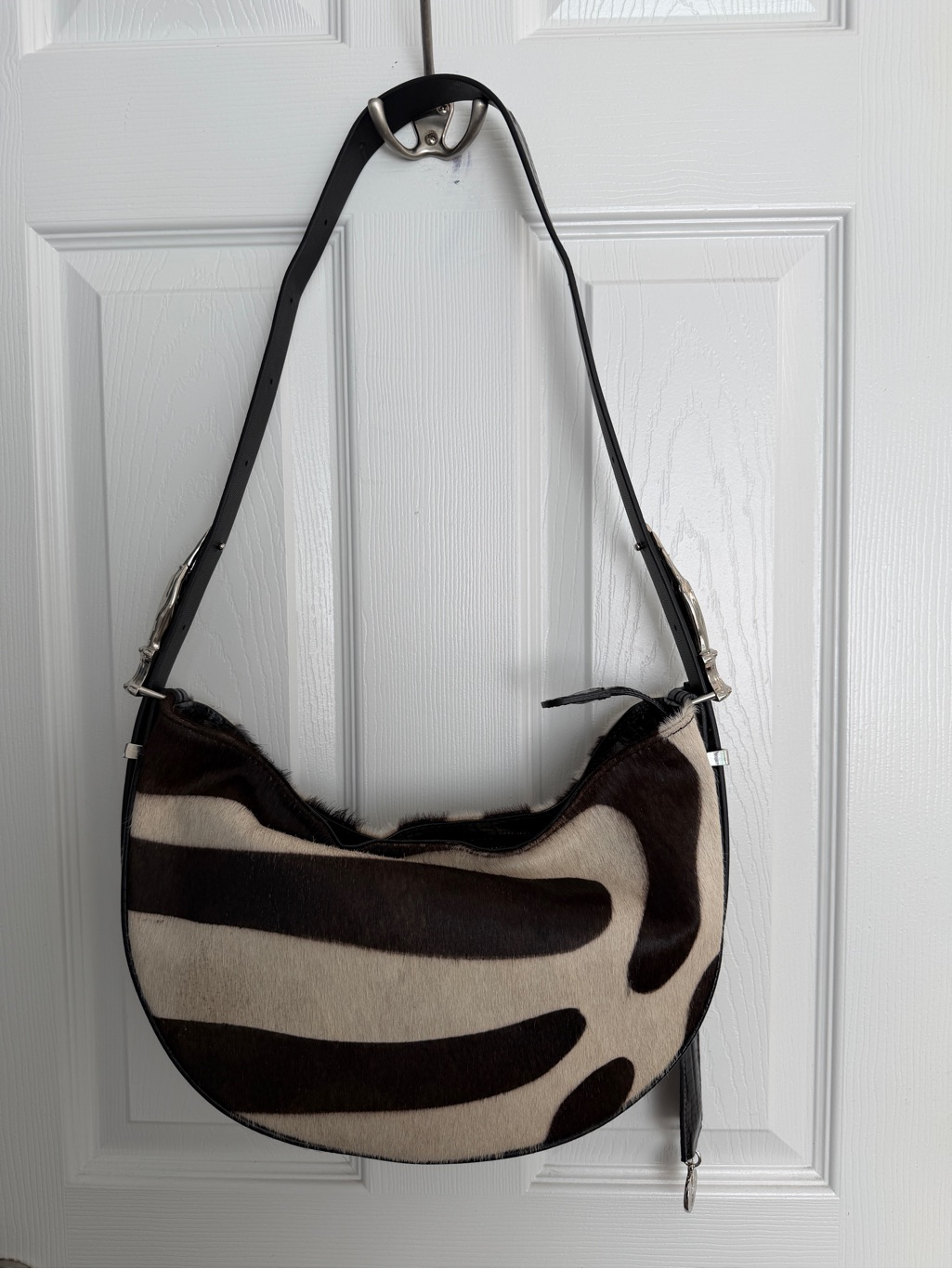Nwot Indigolush Midi Hobo Brown Zebra - Silver Hands Adjustable Strap — image 3 of 8